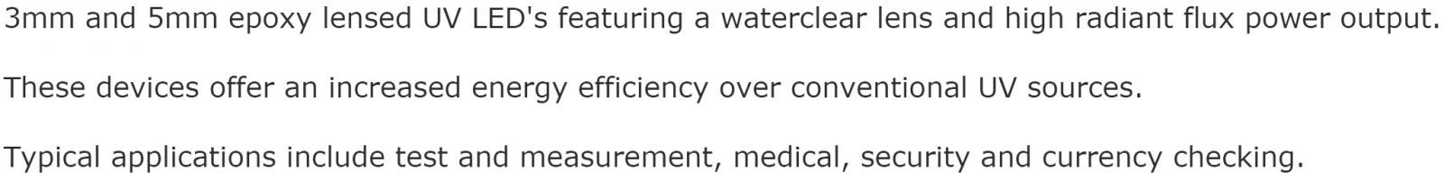 לדים אולטרה סגול BIVAR UV LED